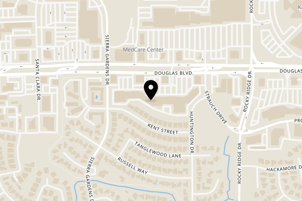 Map showing the location of Taqueria El Burrito Roseville on 1850 Douglas Blvd Ste 510 in Roseville